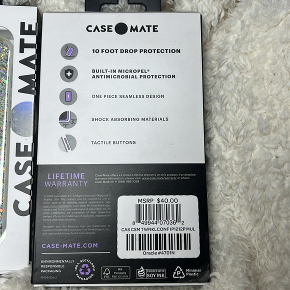 NWT ✨TWINKLE✨CONFETTI CASE MATE 10 Ft. Drop Protection💥 iPhone 12/iPhone 12 PRO - Picture 13 of 16